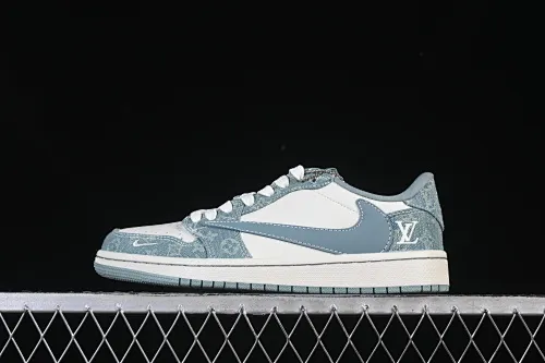 All categories Air Jordan Jordan series basketball shoes Air Jordan 1 Low High-end customized low-top sneakers Travis Scott x Fragment Design x Air Jordan 1 Low OG SP AJ1 Joe 1 LV co-branded cyan denim low-top cultural casual sneakers SC0601-057